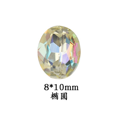 Explosión flash manicure punta inferior láser taladro de forma ab color fantasma K9 pegatinas de uñas de vidrio para usar joyas de manicure al por mayor