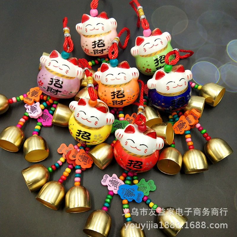 Фабрика прямой счастливый кот керамический колокольчик кулон дома автомобиль кулон туристическая зона Самые продаваемые ремесла колокольчики