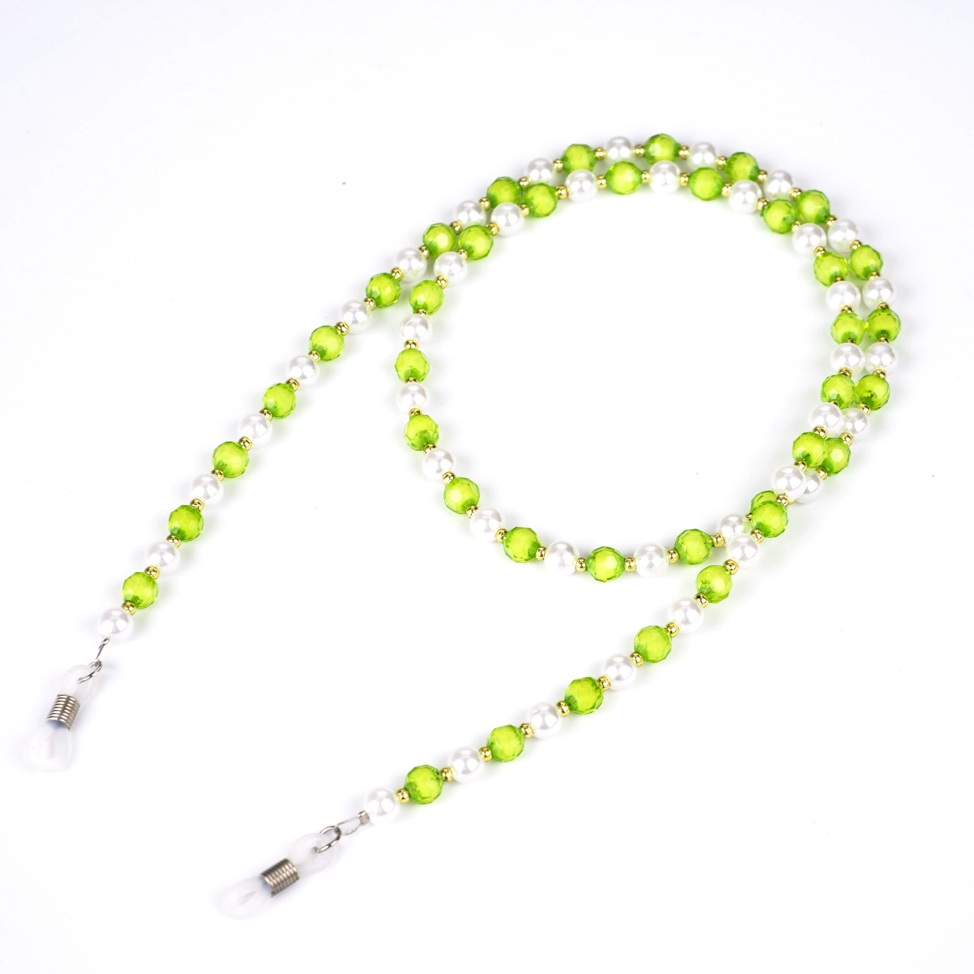 Eyeglass Chain, Pearl-Style Beads with Multicolour Chain Strap, 22 cm