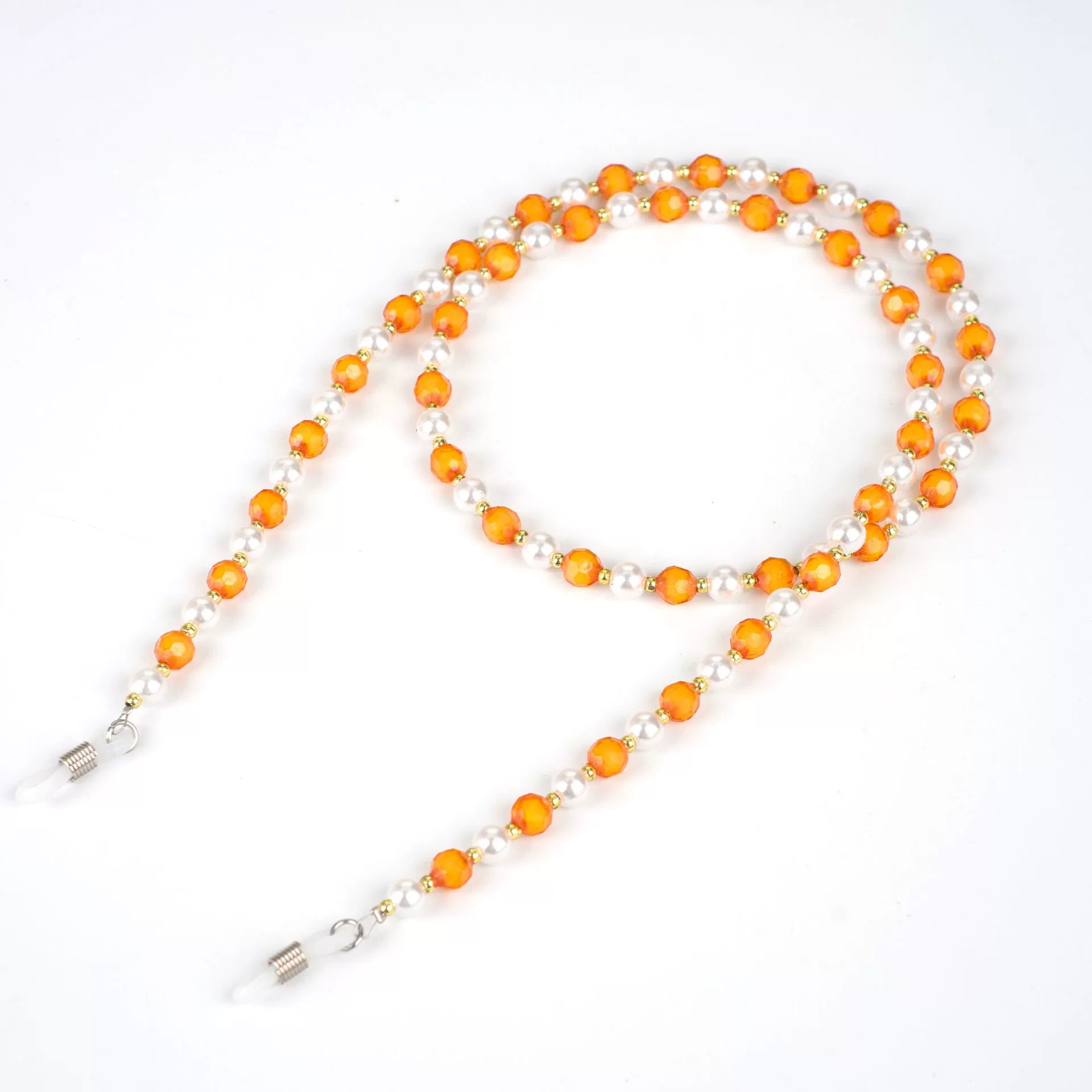 Eyeglass Chain, Pearl-Style Beads with Multicolour Chain Strap, 22 cm