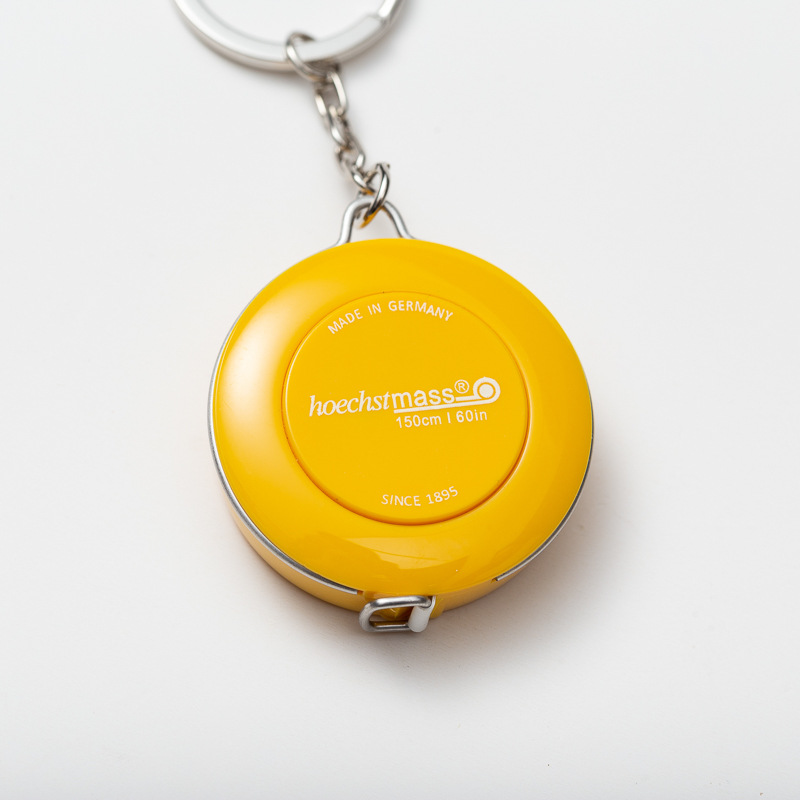 Llavero de tamaño pequeño alemán cinta métrica regla de medición suave retráctil automática regla de medición impresión de cinta de regalo LOGO regla de medición de tres circunferencia