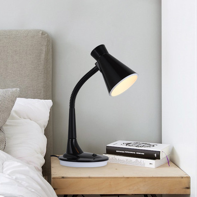LED简约软管办公学习台灯折叠书桌阅读台灯按钮卧室床头创意台灯|ru