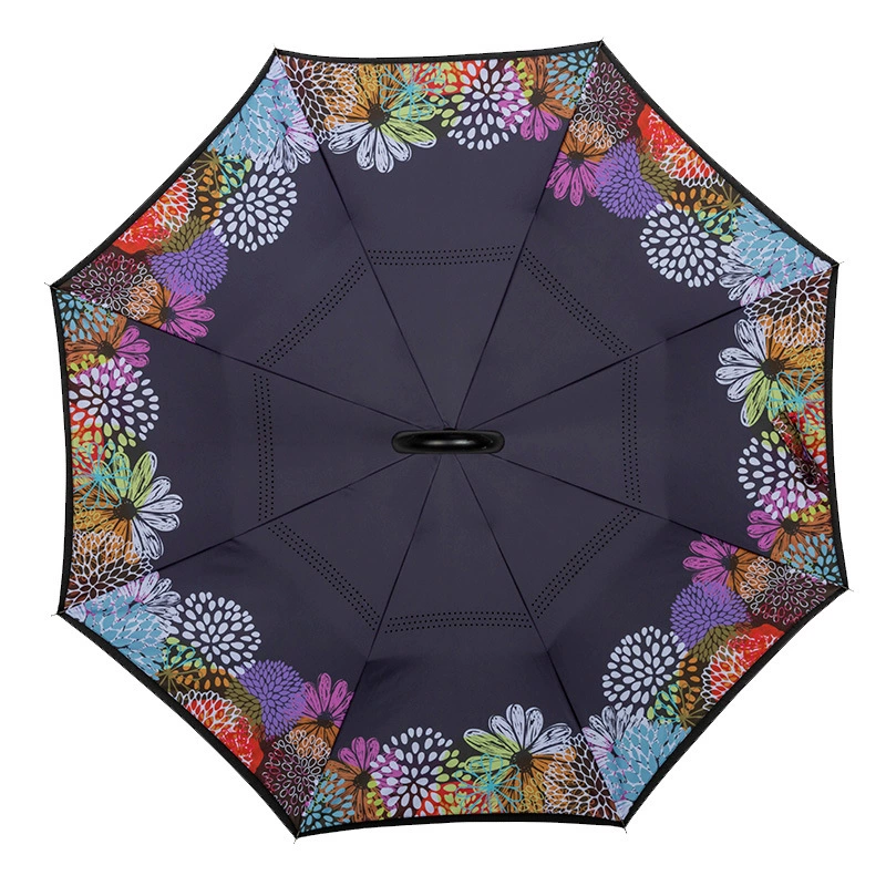 添奇 Creative umbrella reverse umbrella C-type hands-free handle car automatic long handle adjustable large umbrella rainproof and windproof