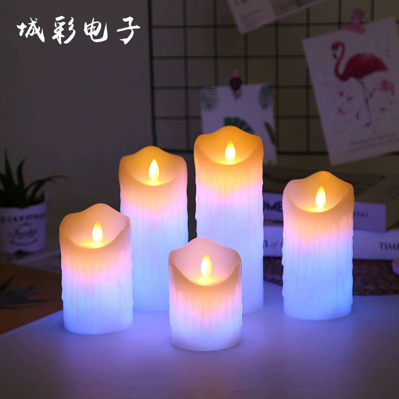 LED Candle Flameless (Battery) Remote-Controlled, Multi-Color Romantic Set, 10/12.5/15/20 cm
