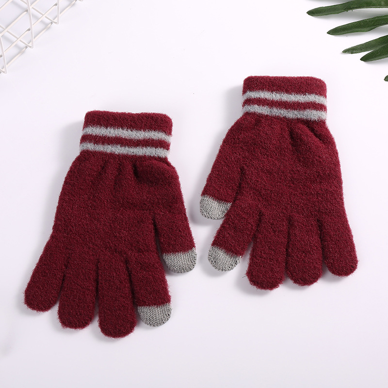 Shunjun al por mayor guantes de invierno casuales para hombres y mujeres pantalla táctil imitación de visón de peluche tejido imitación de visón guantes de pantalla táctil