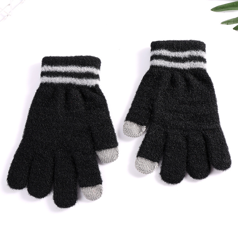 Shunjun al por mayor guantes de invierno casuales para hombres y mujeres pantalla táctil imitación de visón de peluche tejido imitación de visón guantes de pantalla táctil