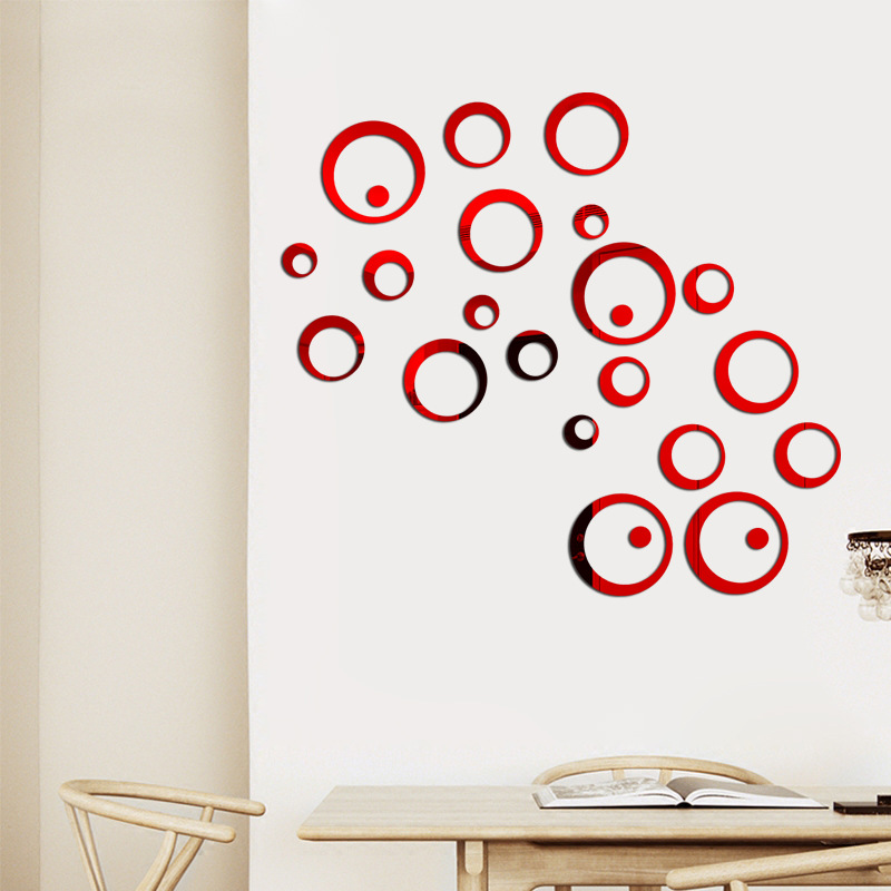 Mirror mirror wall stickers circle ring self-produced can cut its size 3d three-dimensional home accessories circle