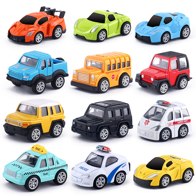 Q Version Alloy Artificial Pull-Back Car Set Mini Toy Kidsren's Classic Car Model Off-Road Toy Car