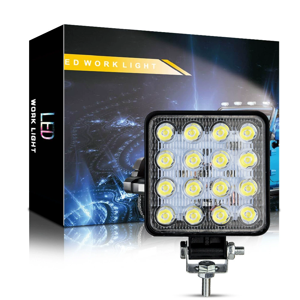 DXZ LED work square auxiliary modified lights, socket, lantern, 4inch, 48W