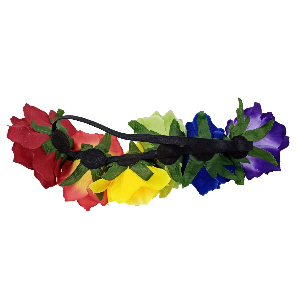 Hawaii 6 colores Arco Iris guirnalda banda para el cabello Amazon Venta caliente 11CM tela flor artificial accesorios para el cabello tocado de novia