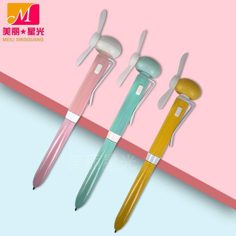 Creativo nuevo estudiante mini ventilador bolígrafo publicidad regalo silencioso pequeño ventilador bolígrafo de metal fabricante