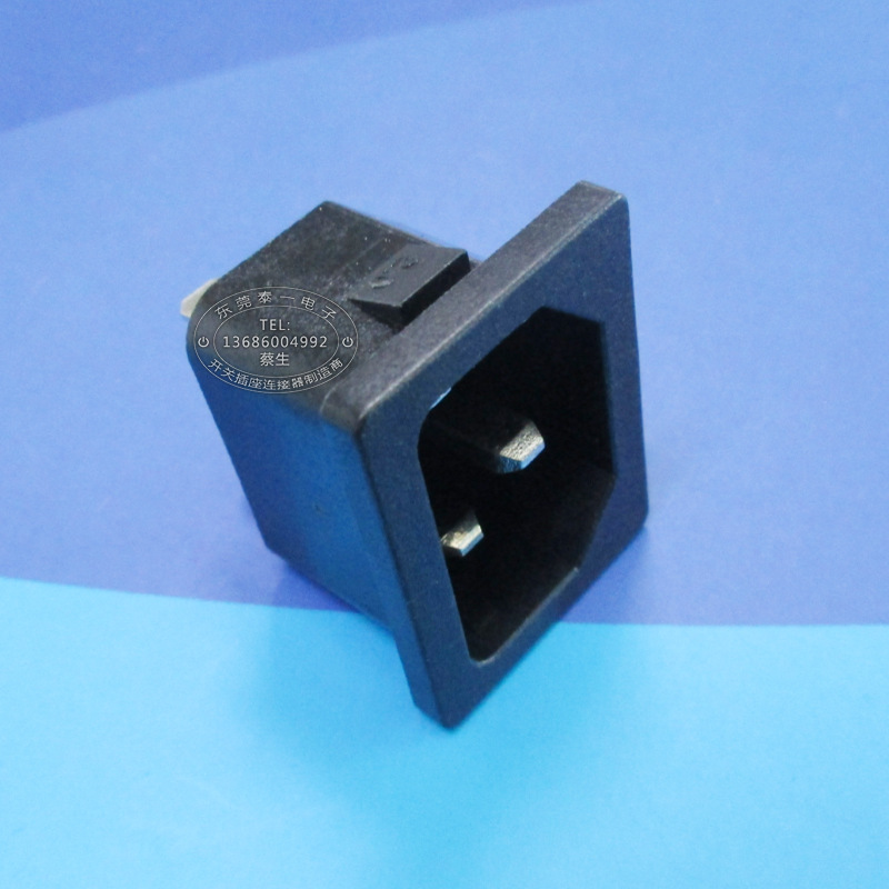 31*24硬卡位品字口AC输入插座 办公电器设备品字三芯插座DB-14-3