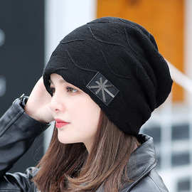 帽子女冬季毛线帽韩版时尚包头帽加厚保暖潮帽套头帽女士帽针织帽