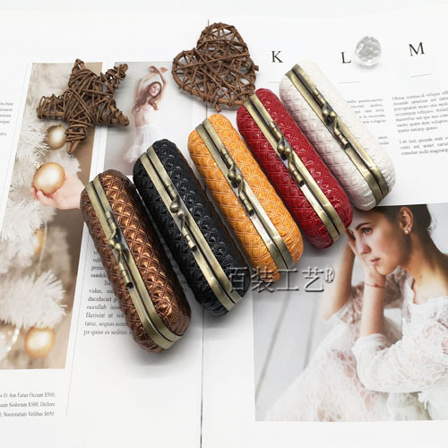 创意PU铁夹口红盒 单支唇膏盒带镜子饰品收纳盒包装