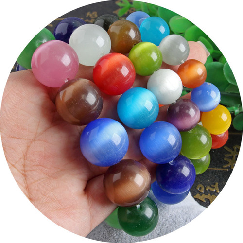 Cat's Eye Bracelet Wholesale Cat's Eye Single Loop Bracelet Paojianghu Jade Stall Colored Cat's Eye 1.8 2.0