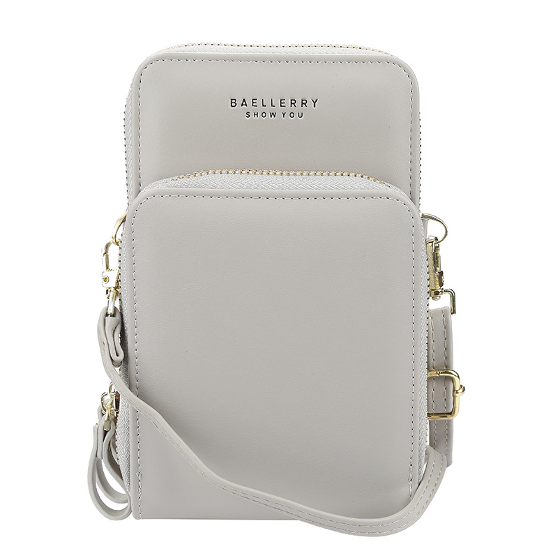 Baellerry bolso de las mujeres de estilo coreano de gran capacidad de hombro del todo fósforo bolsa de mensajero de moda bolso del teléfono de cremallera larga cartera