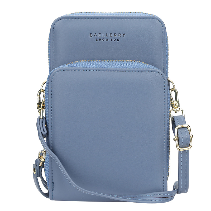 Baellerry bolso de las mujeres de estilo coreano de gran capacidad de hombro del todo fósforo bolsa de mensajero de moda bolso del teléfono de cremallera larga cartera