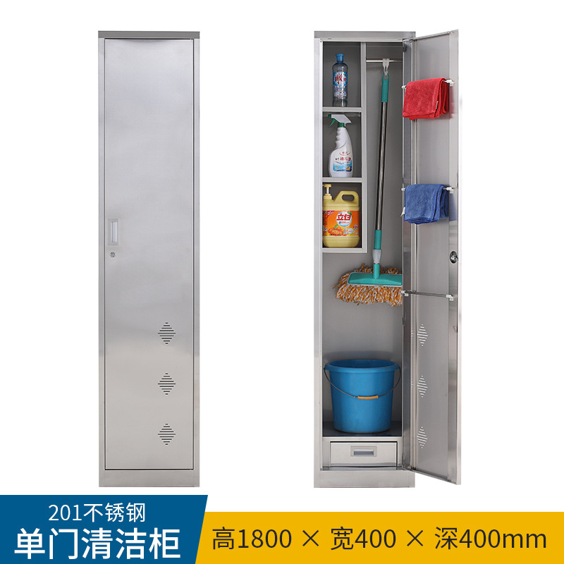 304 gabinete de limpieza gabinete sanitario doméstico acero sola puerta doble balcón limpieza artículos diversos trapeador herramientas sanitarias gabinete de almacenamiento