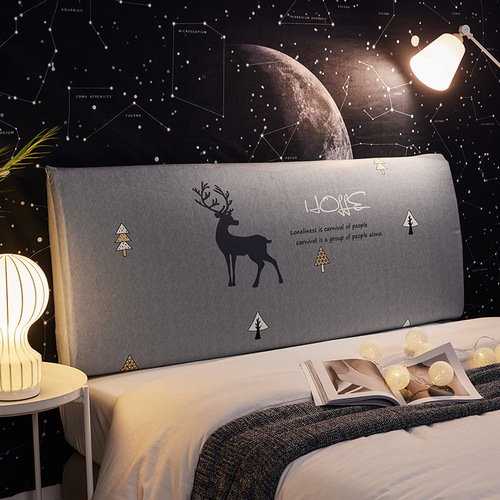 Nordic Nantong bedside cover bedroom simple bedside backrest cover all-inclusive elastic dustproof soft bag fabric protective cover