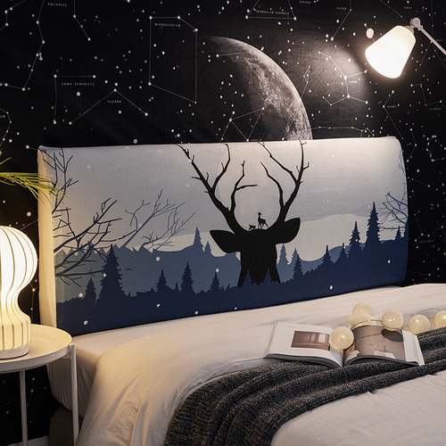 Nordic Nantong bedside cover bedroom simple bedside backrest cover all-inclusive elastic dustproof soft bag fabric protective cover