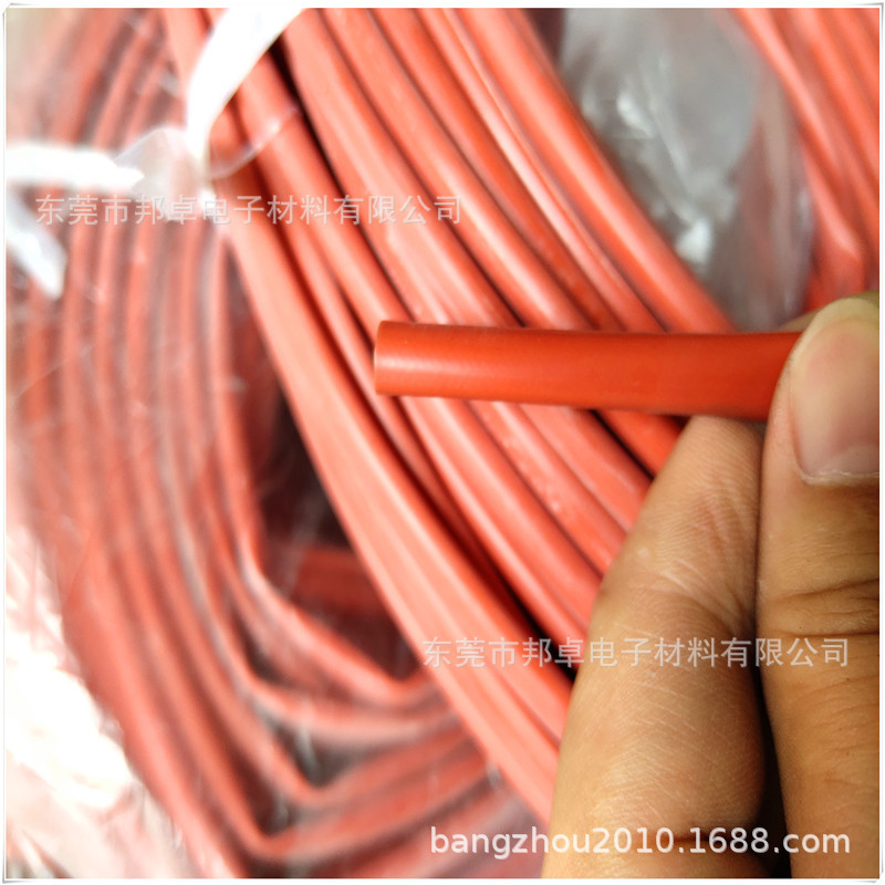耐高温绝缘内纤外胶硅胶管 铁红高温套管 铁红内纤外胶电线套管
