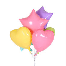 18寸五角星爱心马卡龙铝膜气球生日派对布置马卡龙糖果色铝箔气球