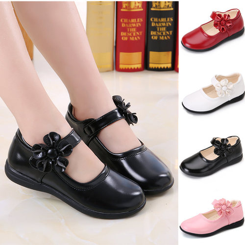Children's shoes, girls' leather shoes, spring and autumn 2024 new style, medium and large children's soft-soled black princess shoes, Korean style student performance shoes