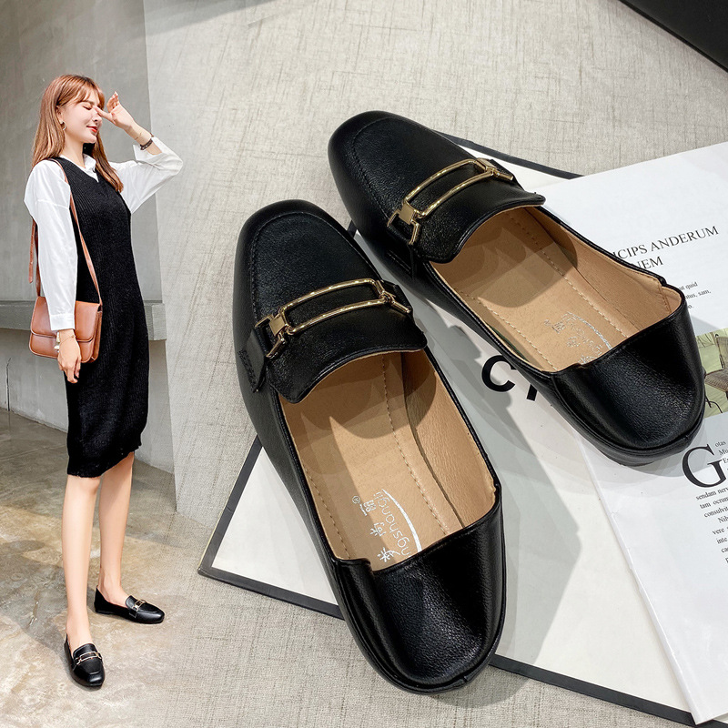 Women's Flat Shoes 2026 New Model, British Small Leather Shoes, Slip-on Loafers For Women, Spring Style Moccasins_vogvips.com