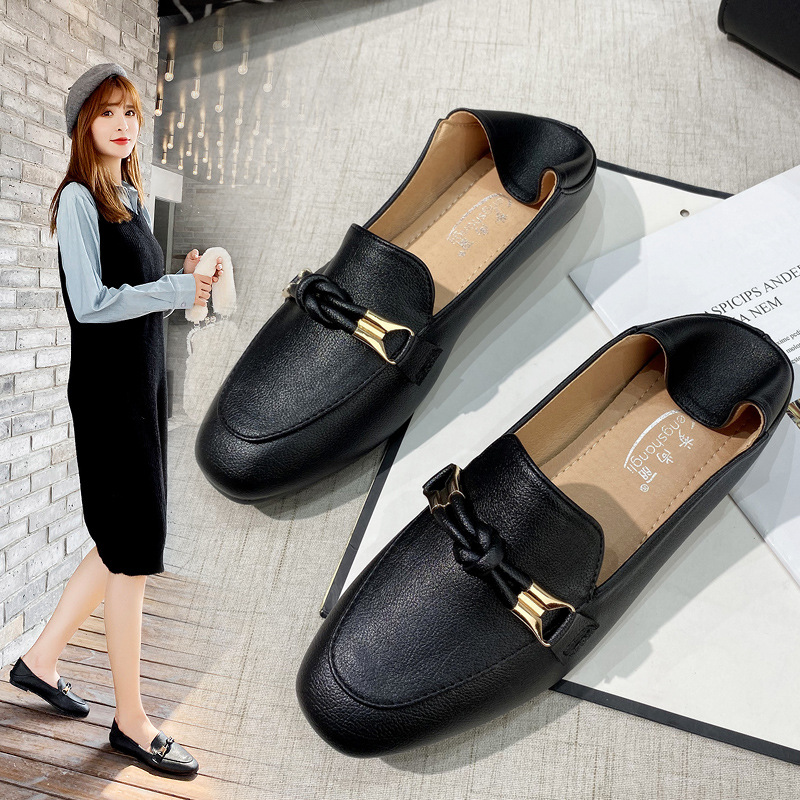 Women's Flat Shoes 2026 New Model, British Small Leather Shoes, Slip-on Loafers For Women, Spring Style Moccasins_vogvips.com