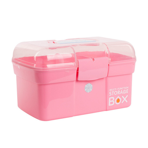Household medicine box transparent storage box organizer plastic portable portable storage box cosmetics storage box