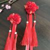 Children's hair accessory with tassels, Hanfu, cloth, hairgrip, Chinese style, cosplay, flowered