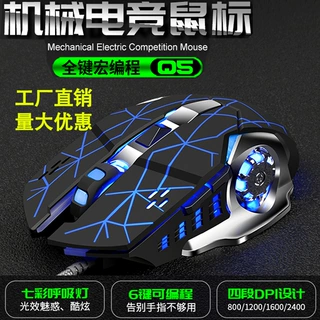 蝰蛇Q5金属飞轮游戏有线鼠标 台式电脑笔记本吃鸡电竞USBcflol