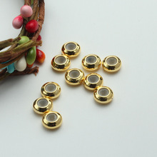 18K包金配件 轮胎型大号胶塞定位珠 diy手工饰品穿手链项链材料