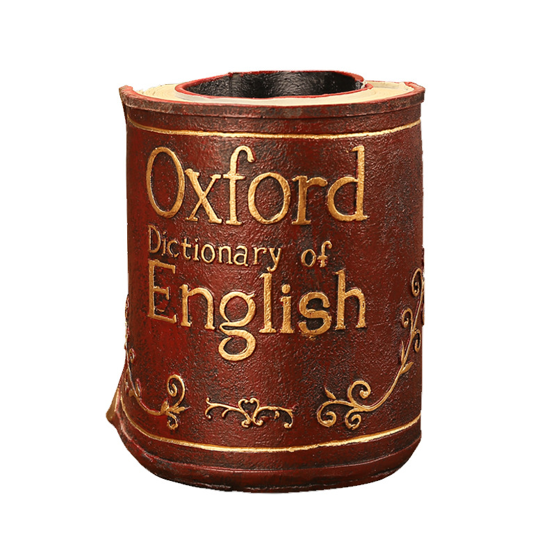 Retro book decoration pen holder creative personality multi-functional resin ornaments desktop stationery finishing barrel a  of hair
