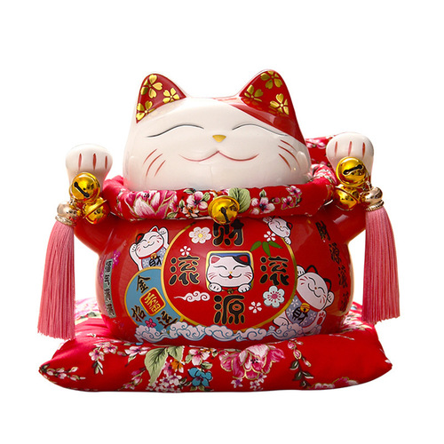 7-inch Money Cat Bank Store Opening Gift Ceramic Home Decorative Piece Creative Gift Wholesale