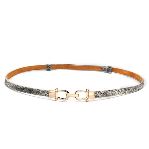 Snake Pattern Crown Clasp Women's Genuine Leather Slim Belt Belt Women's Fashion Skirt Belt Wholesale Korean Style Fashion Decor Trendy