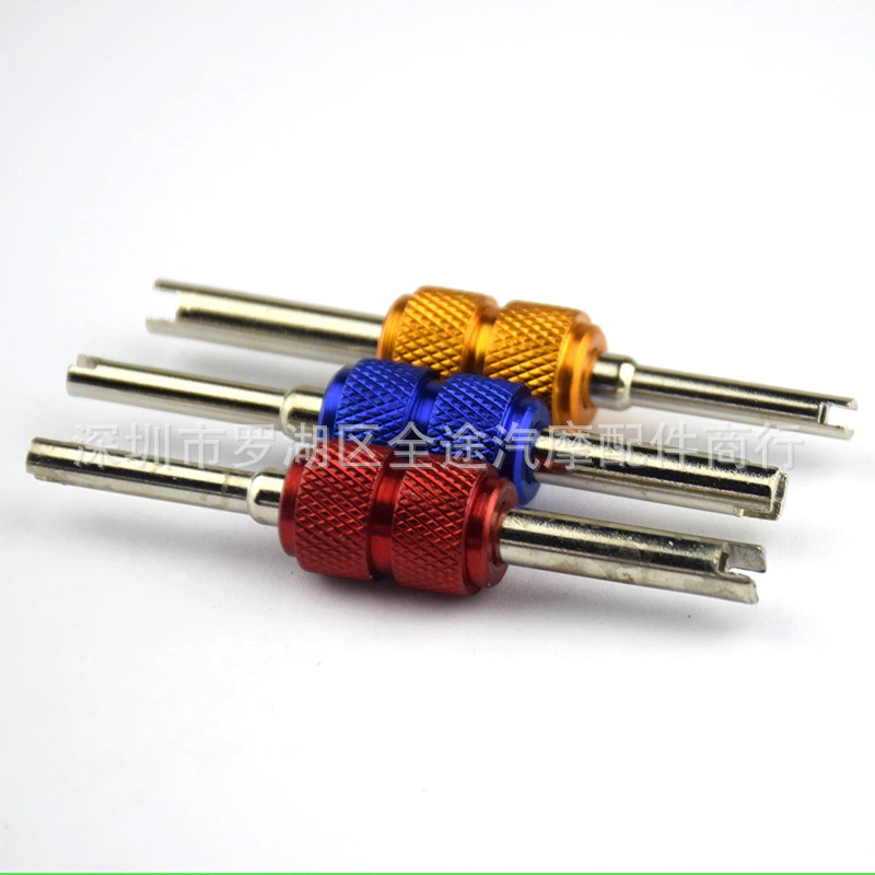 Цветной алюминиевый сплав автомобильный Кондиционер ключ для сердечника клапана двухголовочный инструмент для установки сердечника клапана отвертка для удаления