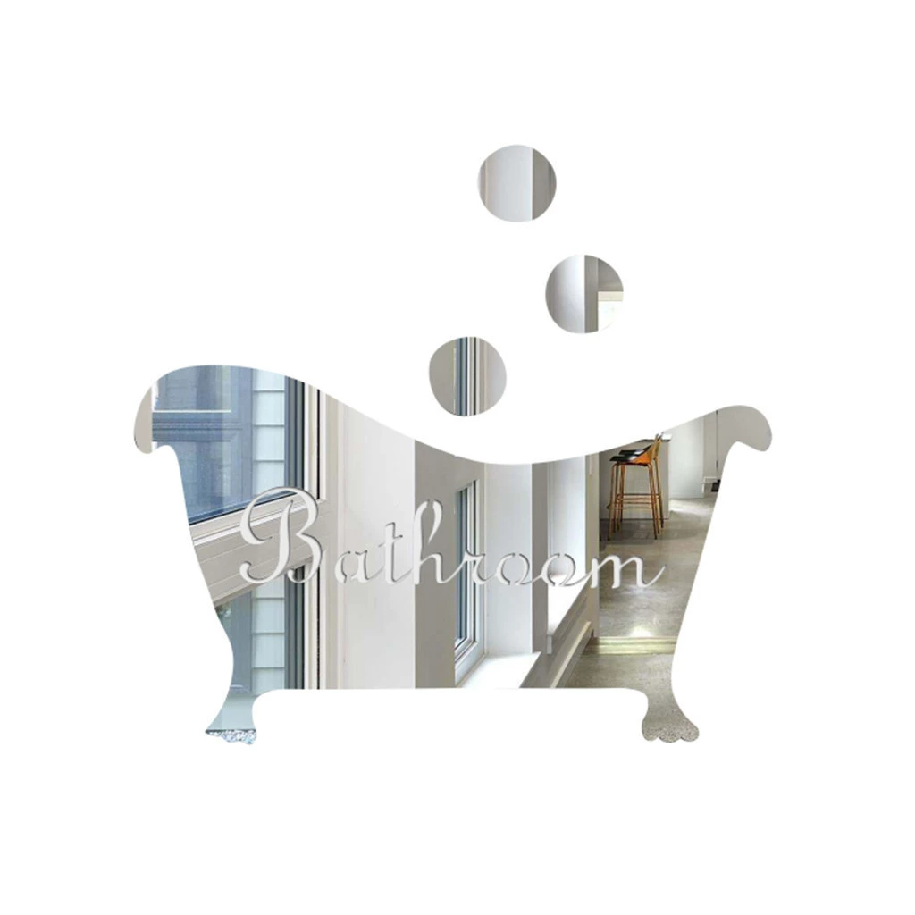 X117 источник прямой завод Творческий DIY ванная комната дверная табличка акриловые зеркальные настенные наклейки декоративные ванны зеркальные наклейки