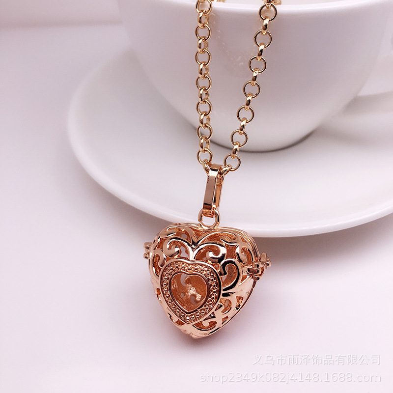 Yuze Hollow Heart Openable Essential Oil Aromatherapy Pendant Sachet Ball Pregnant Women Prenatal Education Necklace Sweater Chain Exquisite
