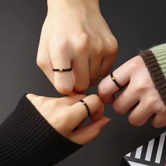 Red Thread Lucky Pearl Ring for Men and Women, Handmade Red Thread with Colorful Beads, Student Ring