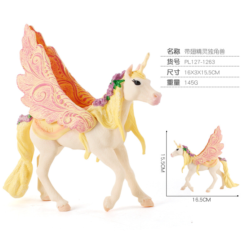 Transfronterizo Diversión infantil mito Dios Bestia juguete grande unicornio Arco Iris modelo de caballo Pegaso elfo ovejas adornos