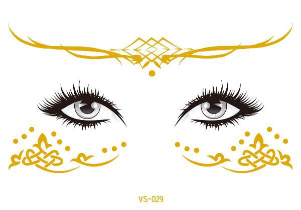 Amazon Venta caliente ecológico impermeable bronceado maquillaje cara pegatinas tatuaje pegatinas cicatriz cubierta maquillaje fiesta tatuaje