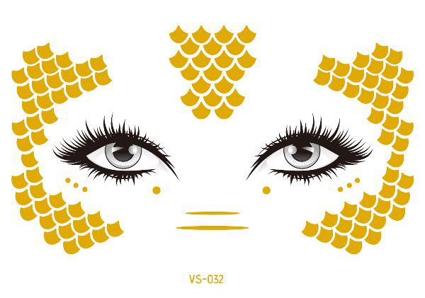 Amazon Venta caliente ecológico impermeable bronceado maquillaje cara pegatinas tatuaje pegatinas cicatriz cubierta maquillaje fiesta tatuaje