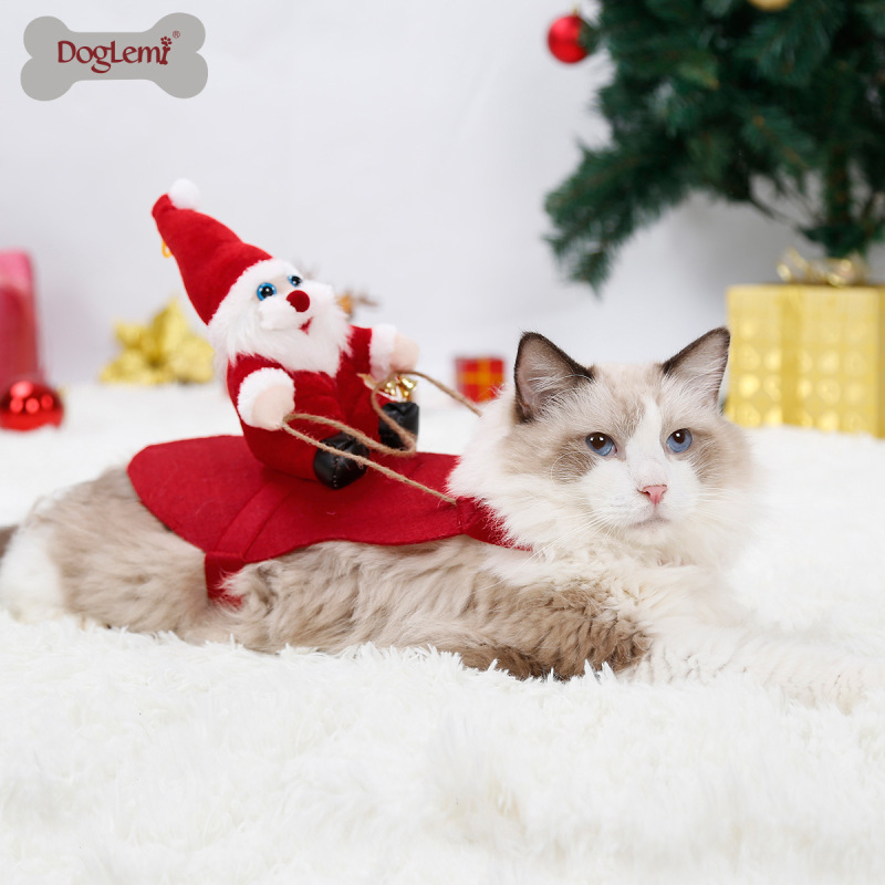Christmas Pet Dog Cat Clothes Transformation Dress Santa Claus Funny Small Medium Dog Golden Retriever Autumn and Winter Dress