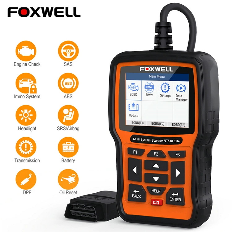 FOXWELL NT510 Элитный полносистемный сканер OBD2 OBDII для BMW