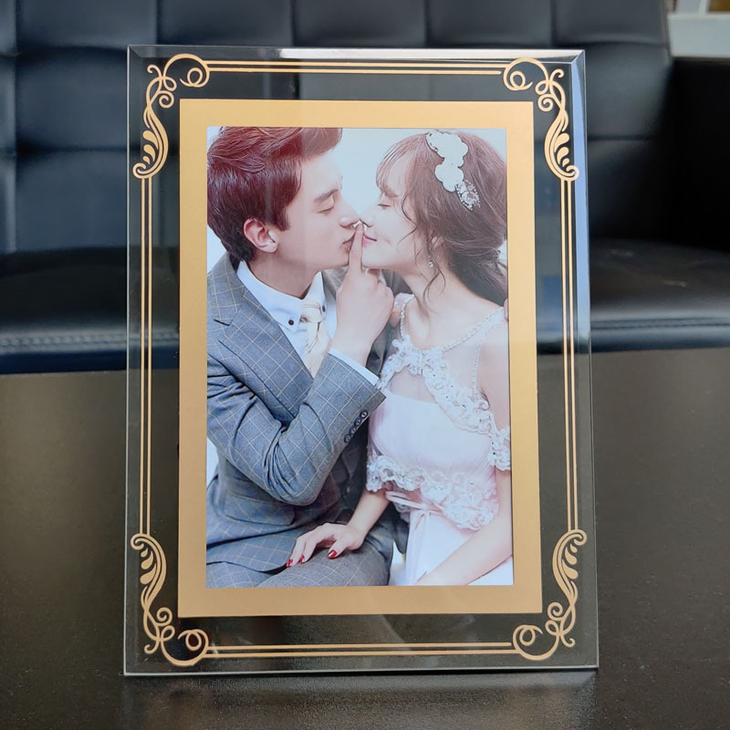 Simple transparent 6-inch 7-inch A4 Crystal tempered glass photo frame A5 certificate frame children's wedding photo 5-inch table decoration