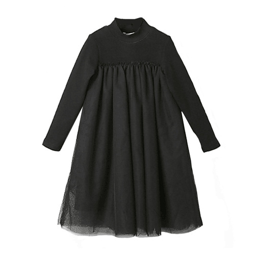 HT156 Girls Dress 2019 Autumn and Winter Plus Velvet Children's Puffy Gauze Skirt Medium to Large Children's Clothing Western Style Princess Long Skirt