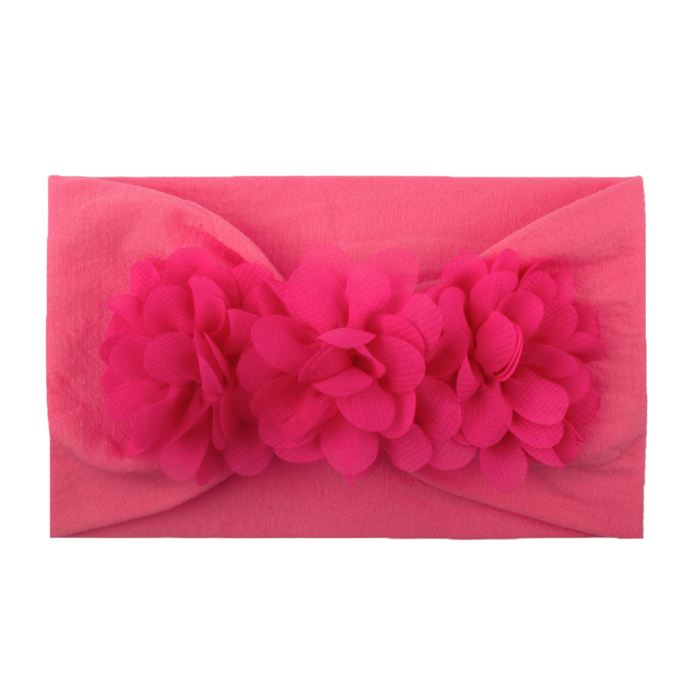 Flor de gasa accesorios para el cabello del bebé suave y cómoda banda de pelo de nylon accesorios para niños linda princesa banda de pelo
