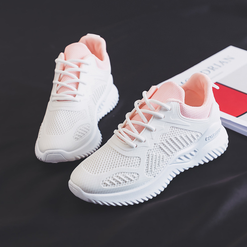 Korean Style Thick Sole Height Increasing White Shoes Women's 2020 New Super Fire Sneakers Women's Casual Shoes Running Shoes Women's Trendy A005