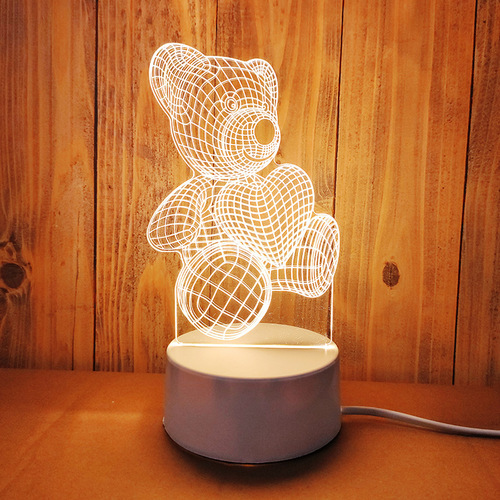 USB Creative Cartoon 3D Night Light for Children, Holiday Gift LED Acrylic Bedside Mini Logo Night Light
